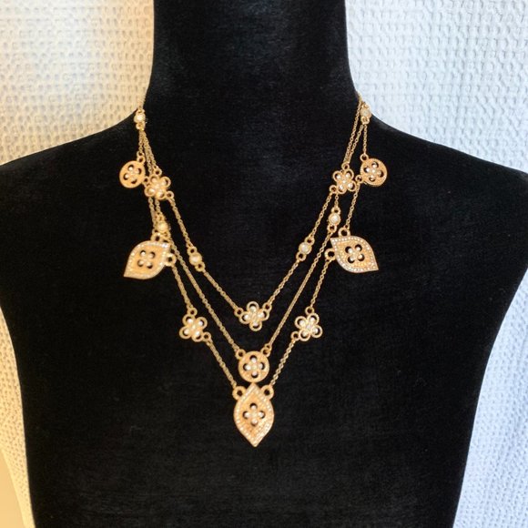 Ballet Gold Rhinestone Baroque Designer Necklace - Picture 1 of 10